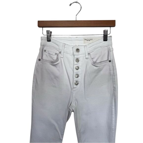 NWT Rag & Bone | Casey High Rise Ankle Cropped Flare White 25 - Picture 7 of 16